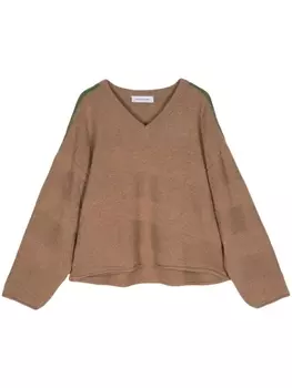 Kiko Kostadinov шерстяной джемпер Delian с V-образным вырезом, коричневый