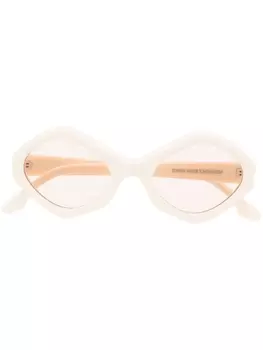 Kiko Kostadinov солнцезащитные очки Octavia в геометричной оправе, нейтральный цвет