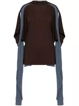 Kiko Kostadinov топ из джерси, коричневый
