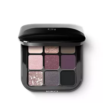 KIKO Milano, Glamour Multi Finish Eyeshadow Palette, палитра из 9 теней для век с разным финишем, 04 Mauve Selection