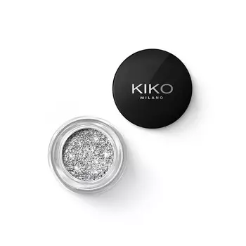 Kiko Milano, Stardust Eyeshadow, Гелевые тени для век с биоразлагаемым блеском 01 Holo Silver, 3,5 г