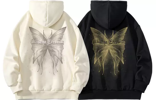 Kikstyo Толстовка унисекс JP KSTyo, Комплект из двух штук с начесом (белый+бордовый)