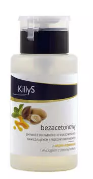 KillyS Жидкость для снятия лака без ацетона безацетоновая помпа для снятия лака с арганового масла 50 мл