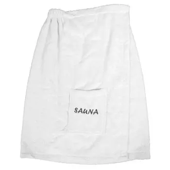 Килт-сауна-саронг Dyckhoff для мужчин и женщин, 3 цвета, эластичный пояс и кнопки, белые женщины, 70 x 140 см, белый
