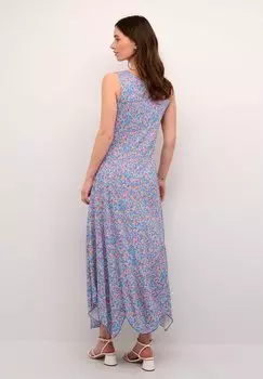 KIM FIT Bastilla Cream, Длинное платье синий оранжевый цветочный луг