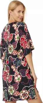 Кимоно Хлопковая трикотажная ночная рубашка N by Natori, цвет Black Multi