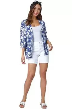 Кимоно из эластичного джерси с абстрактным принтом Roman, синий