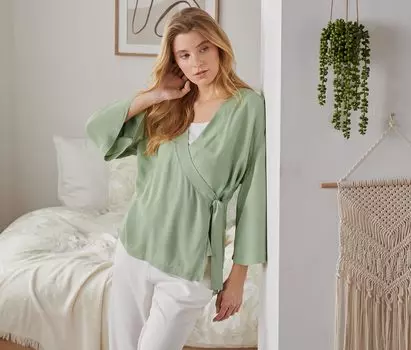 Кимоно куртка Tchibo, зеленый шалфей