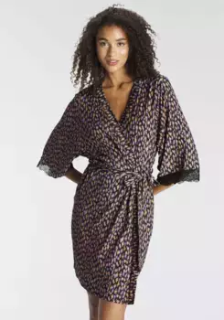 Кимоно LASCANA с кружевными деталями, цвет Bunt Getupft