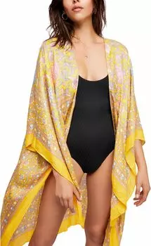 Кимоно Magic Dance Border Print Free People, цвет Mellow Yellow