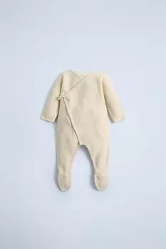Кимоно с кабельной вязкой ZARA, светло-бежевый