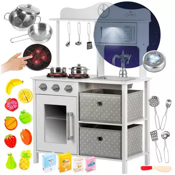 Kinderplay Деревянная Детская Кухня + Свет