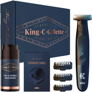 King C. Gillette набор: бритва Stylemaster, 1 шт + бальзам после бритья, 100 мл + полотенце, 1 шт.