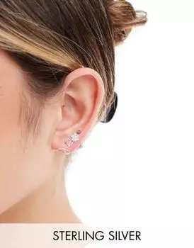 Kingsley Ryan – Серьги в форме арки с цветочным мотивом из стерлингового серебра