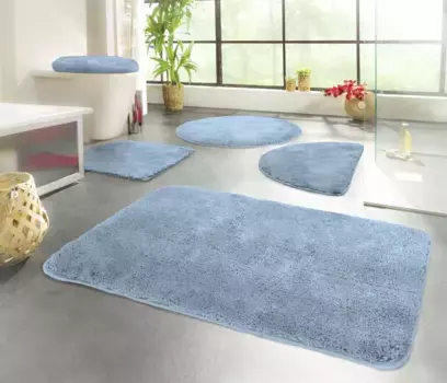 KiNZLER коврик для ванной "Chaozhou" полукруглый (50х80 см), светло-синий