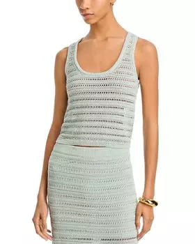 Кира Топ с открытой вязкой и полосками A.L.C., синий