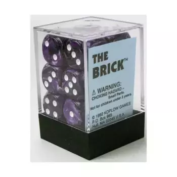 Кирпич, The — d6 Swirl Фиолетовый с белым (12), Dice - Opaque (Koplow)