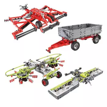 Кирпичи Прицеп Косилка Борона Аксессуары Тракторная форма King 17021 Mould King