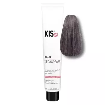 KIS KeraCream Color Перманентная крем-краска для волос 100 мл Графит Интенсивная краска для волос с высокой степенью покрытия Кератиновая инфузия Безвредна для животных и экологически устойчива