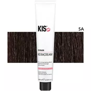 KIS KeraCream Color Перманентная крем-краска для волос 100 мл 5А Интенсивная краска для волос с высокой степенью покрытия Кератиновая инфузия - дружелюбная к животным и экологически чистая