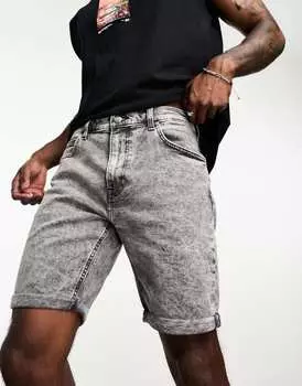 Кислотно-серые прямые джинсовые шорты Lee с 5 карманами