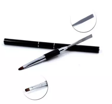 Кисть для акрила (полигель) синтетика + шпатель 2 в 1, SUNFLOWER