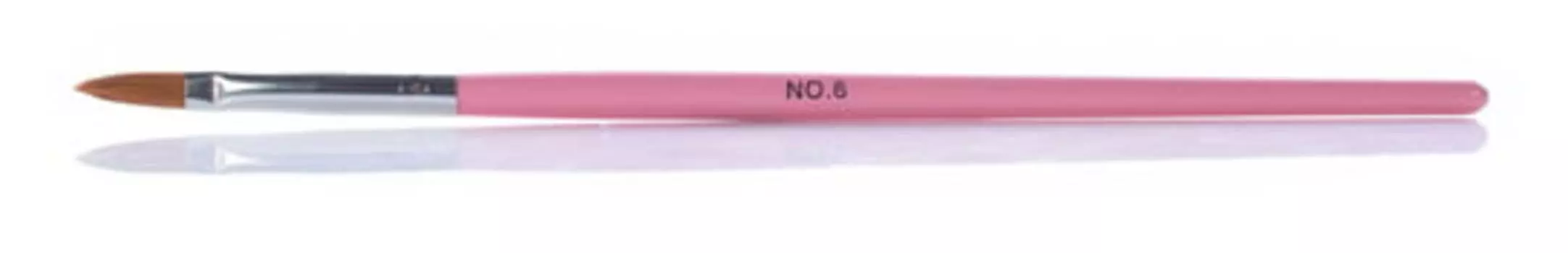 Кисть для акрилового геля Cat's Tongue Pink №6, Finess