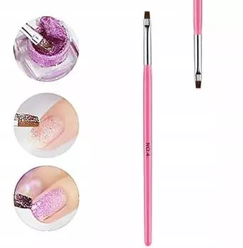 Кисть для геля, размер 4, деревянная, розовая., Maxim