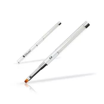 Кисть для геля с жемчугом, №6, белая Silcare