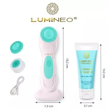 Кисть pro lumineo 4 кончика + гель для проблемной кожи, бирюзовый