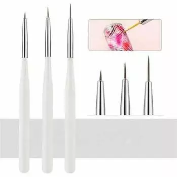 Кисти косметические для украшения ногтей гелем, 3 шт. Aptel