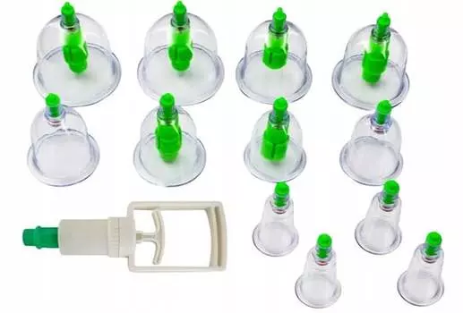 Китайские вакуумные безогневые банки от целлюлита 12 шт., VERK GROUP