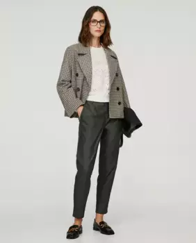 Китайские женские брюки с эффектом кожи Object, зеленый