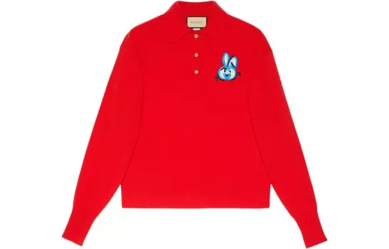 Китайский Новый год рубашка поло мужская красная Gucci, красный