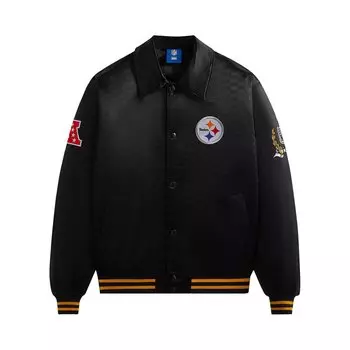 Kith For The NFL: атласный бомбер Steelers черный