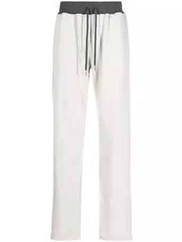 Kiton брюки с контрастным поясом, серый