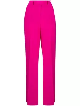 Kiton брюки строгого кроя со складками, фиолетовый