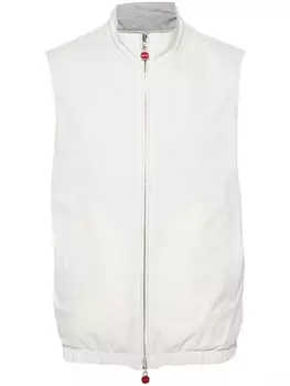 Kiton двусторонний жилет с воротником-стойкой, нейтральный цвет