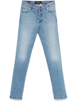 Kiton джинсы с нашивкой-логотипом, синий