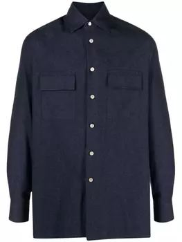 Kiton фетровая рубашка, синий