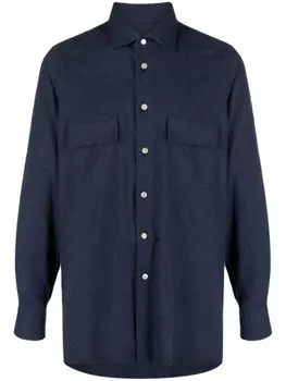 Kiton фетровая рубашка, синий