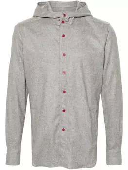 Kiton фланелевая рубашка Mariano с капюшоном, серый