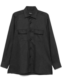 Kiton фланелевая рубашка, серый