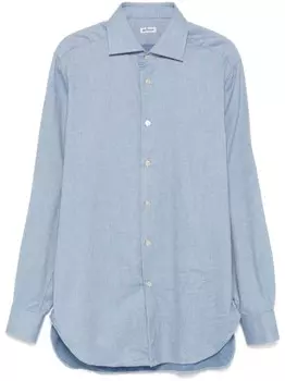 Kiton фланелевая рубашка, синий