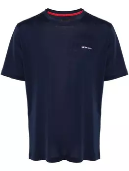 Kiton футболка из хлопка с вышитым логотипом, синий