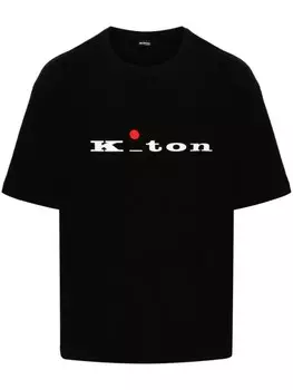 Kiton футболка с логотипом, черный