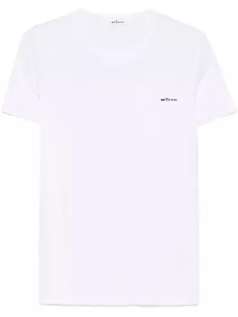 Kiton футболка с вышитым логотипом, белый