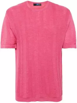 Kiton футболка в рубчик, розовый