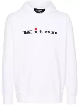 Kiton худи с логотипом, белый