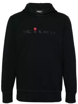 Kiton худи с логотипом, черный